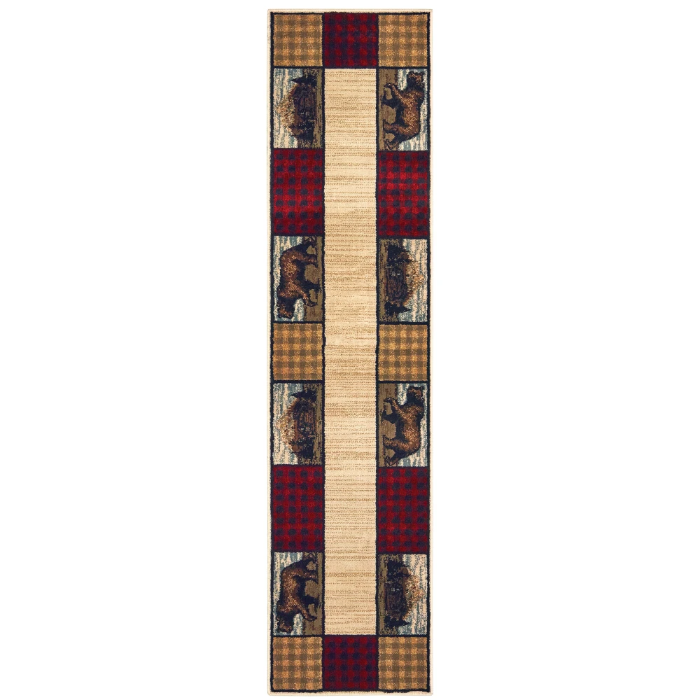 Woodlands 9603C Ivory/ Multi Indoor Area Rug - 1'10
