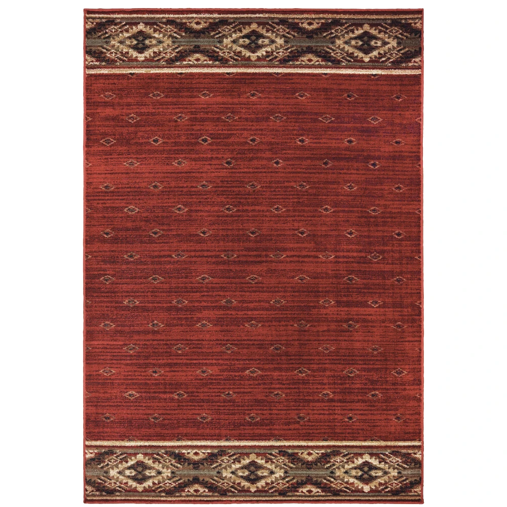 Woodlands 9652C Red/ Gold Indoor Area Rug - 3'10