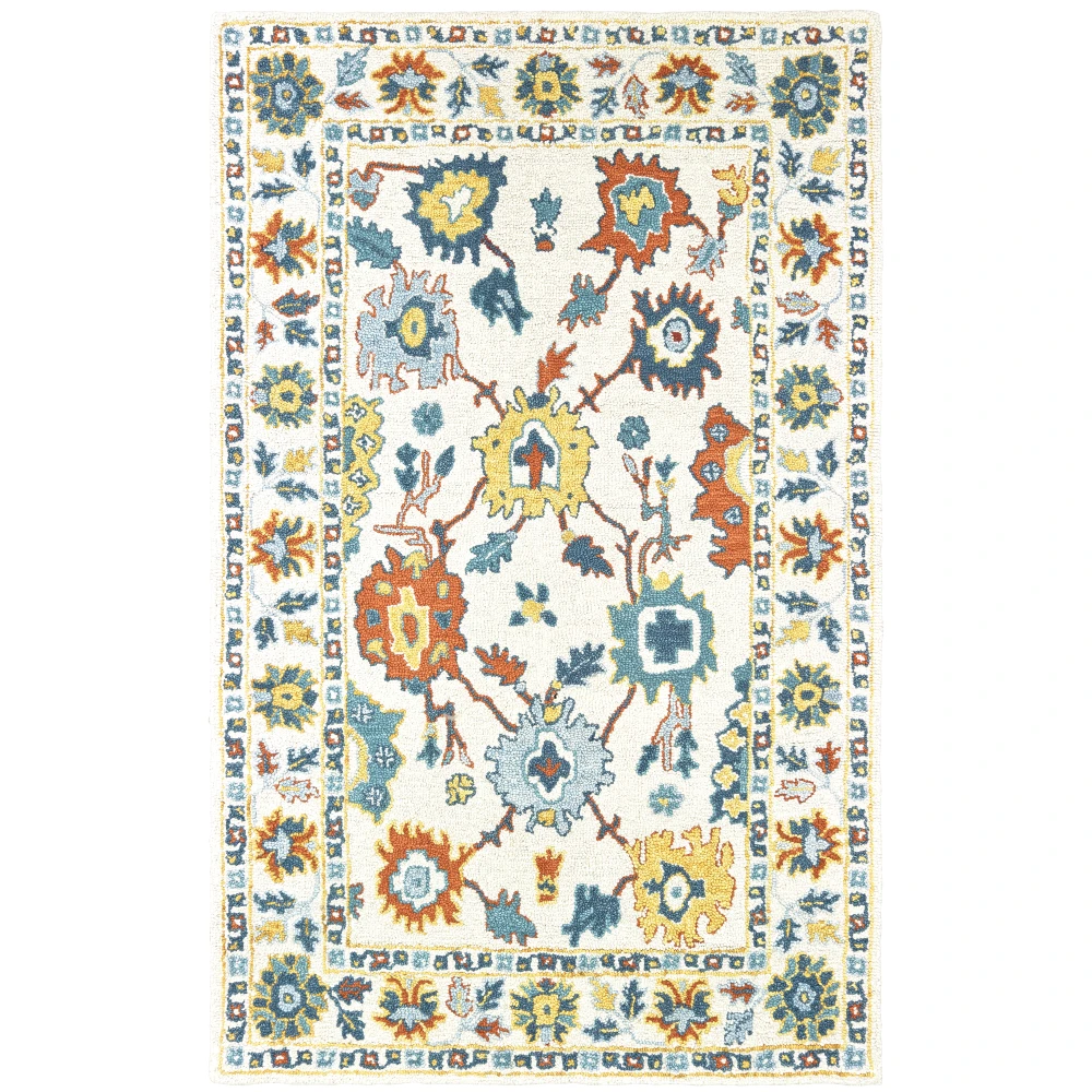 Zahra 75507 Ivory/ Gold Indoor Area Rug - 10' x 13'