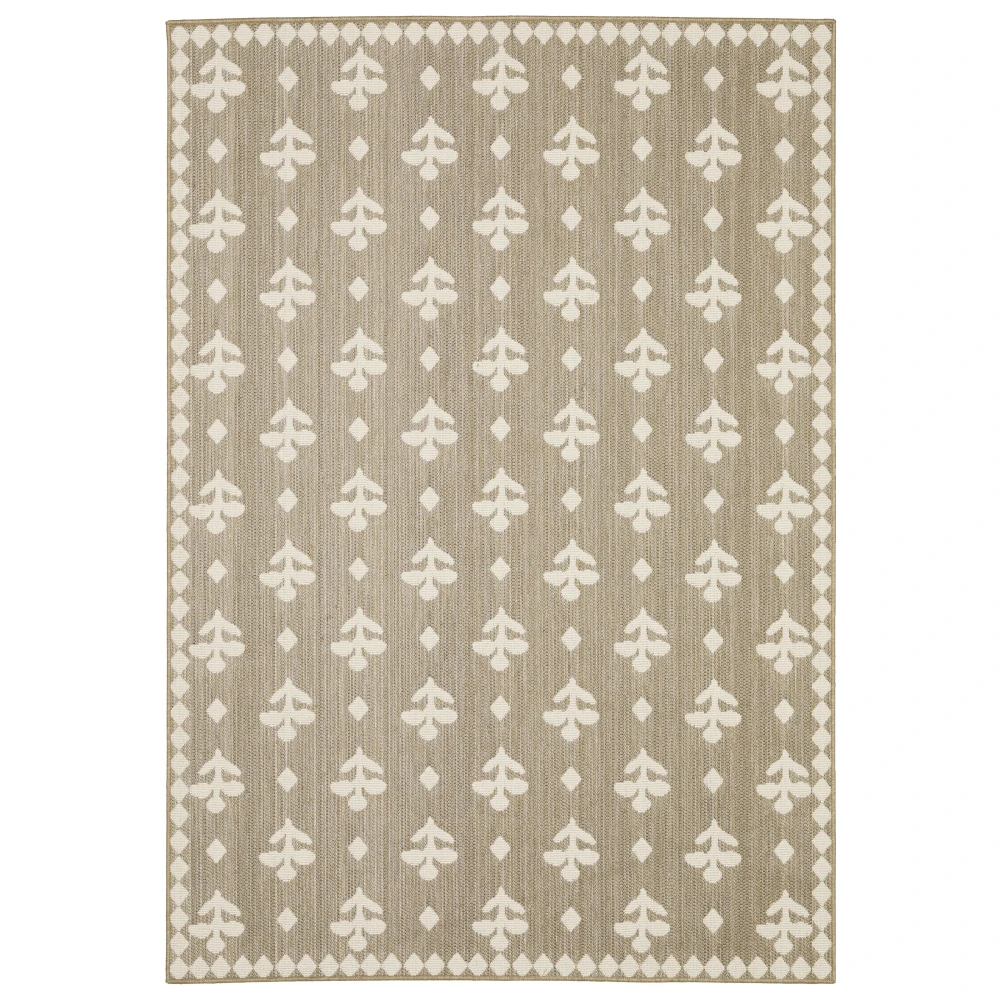 Zarina ZAR02 Tan, Beige Indoor/Outdoor Area Rug - 3'3