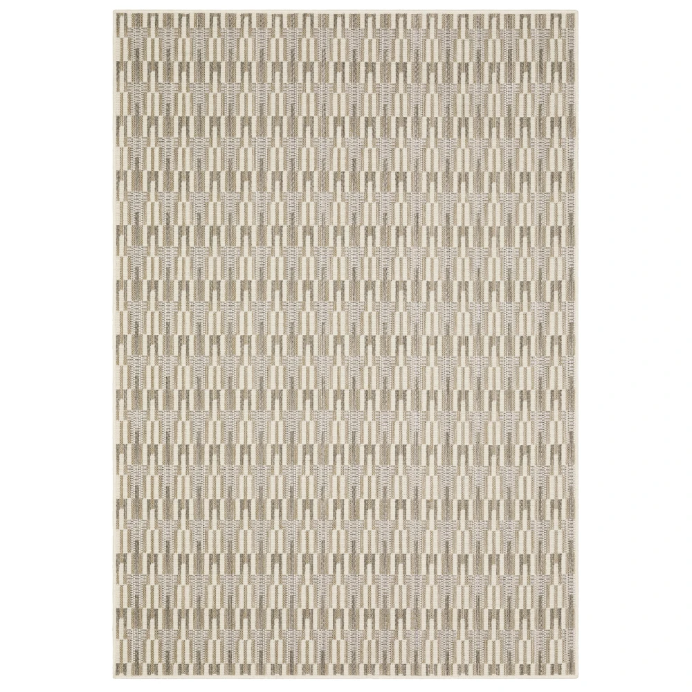 Zarina ZAR03 Beige / Ivory Indoor/Outdoor Area Rug - 3'3
