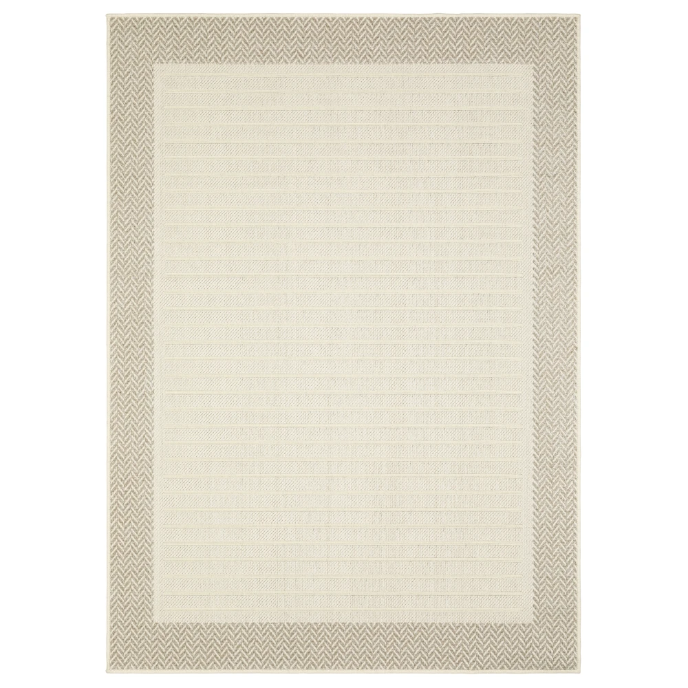 Zarina ZAR04 Ivory/ Tan Indoor/Outdoor Area Rug - 1'10