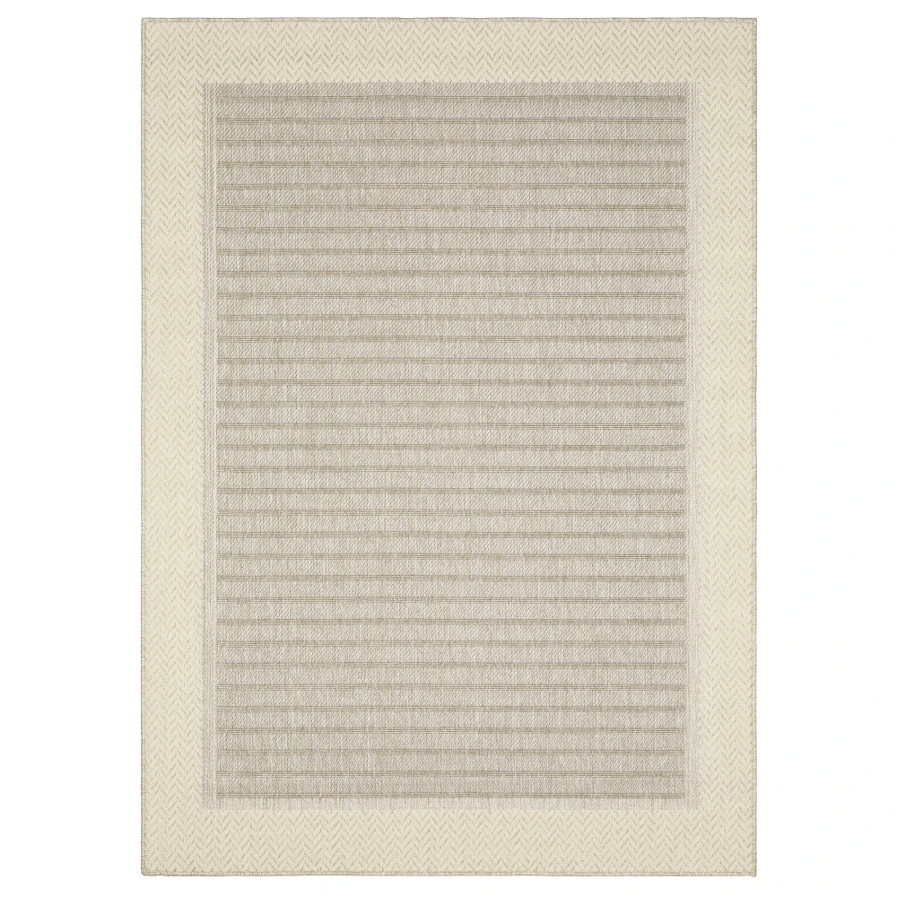 Zarina ZAR05 Tan/ Ivory Indoor/Outdoor Area Rug - 5'3