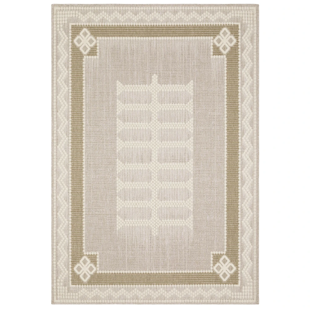 Zarina ZAR08 Beige / Tan Indoor/Outdoor Area Rug - 1'10