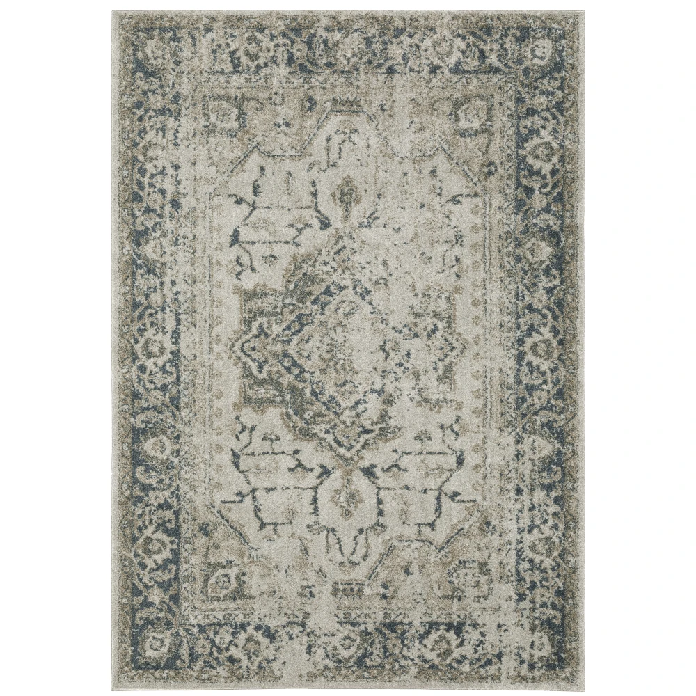 Alton 002W9 Grey/ Blue Indoor Area Rug - 5'3