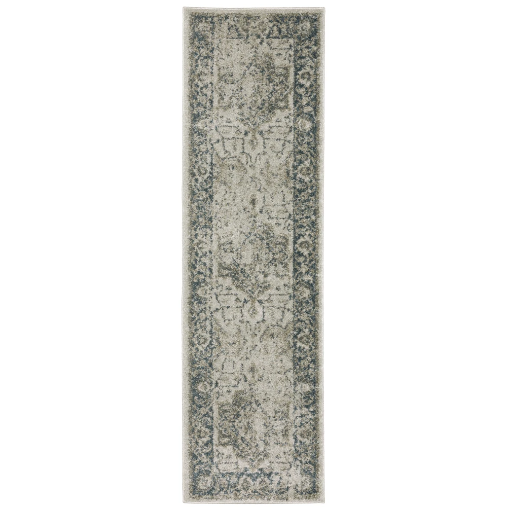 Alton 002W9 Grey/ Blue Indoor Area Rug - 2'3
