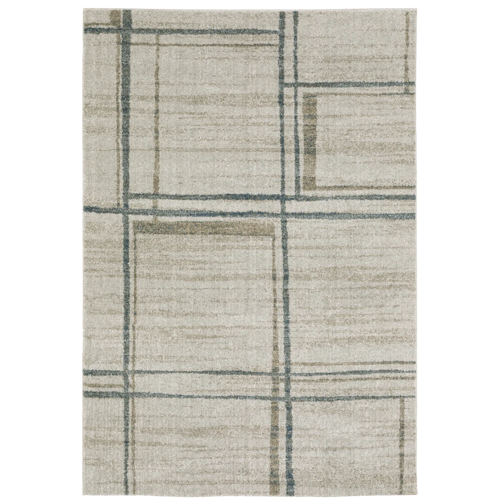 Alton 501Z9 Grey/ Teal Indoor Area Rug - 5'3
