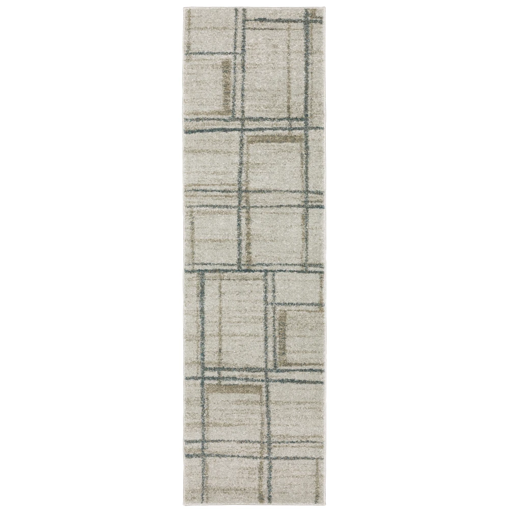 Alton 501Z9 Grey/ Teal Indoor Area Rug - 2'3