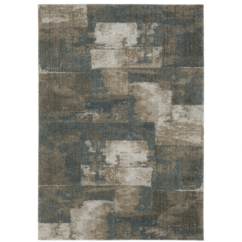 Alton 532B9 Teal/ Grey Indoor Area Rug - 5'3