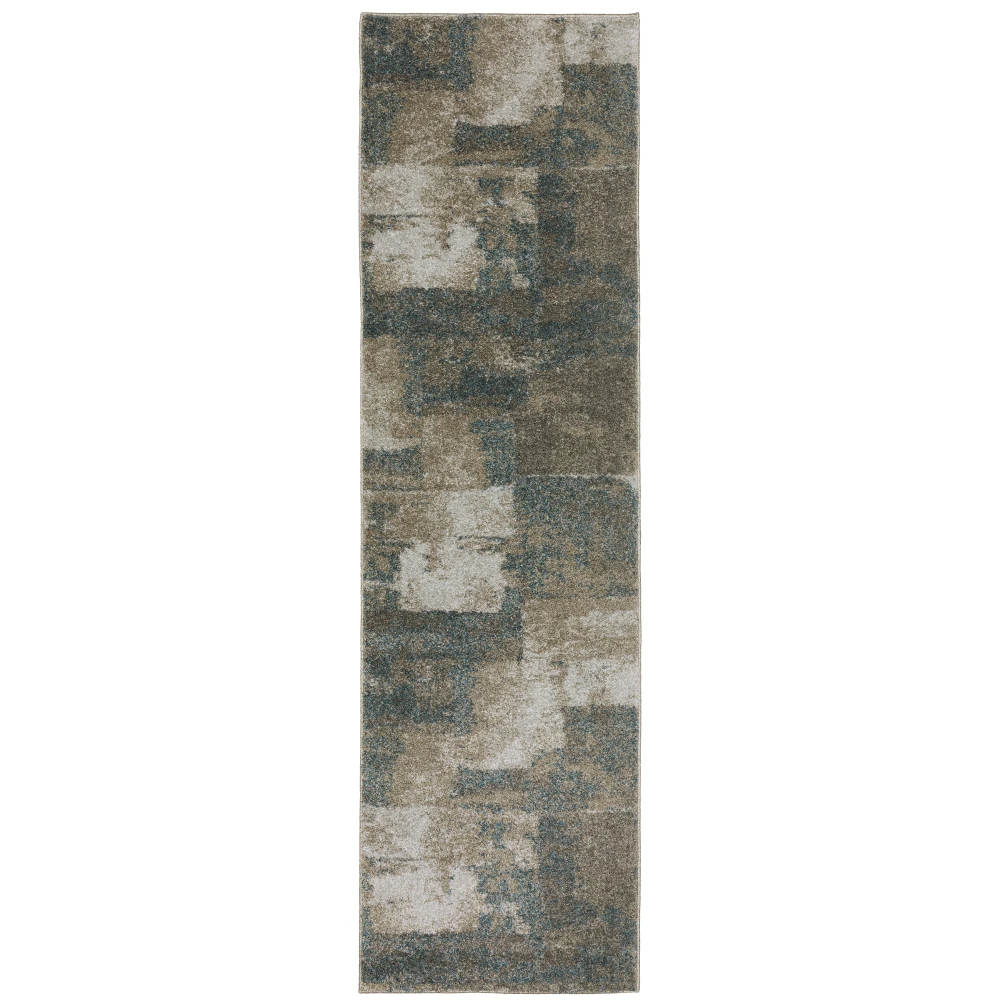 Alton 532B9 Teal/ Grey Indoor Area Rug - 2'3