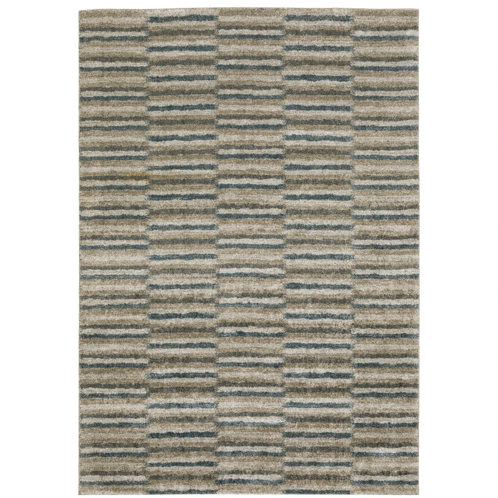 Alton 5502D Teal/ Grey Indoor Area Rug - 6'7