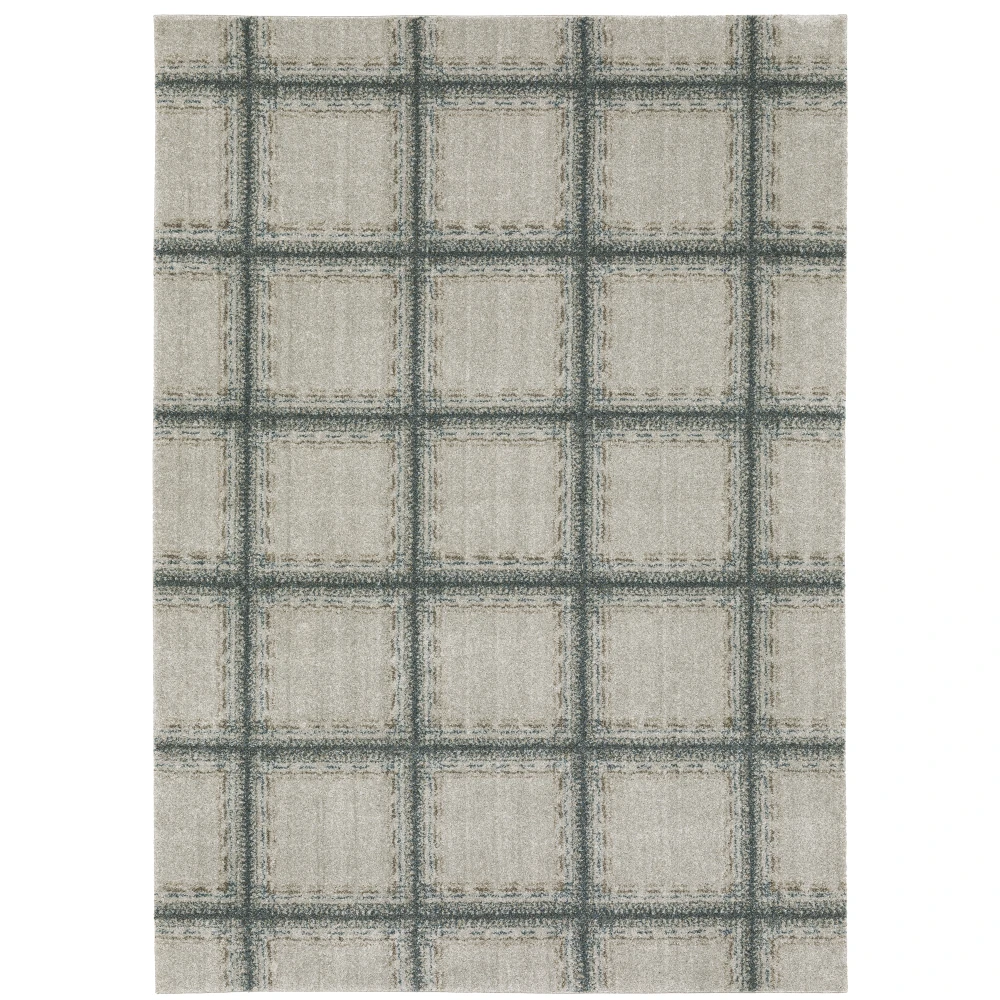 Alton 092E9 Grey/ Teal Indoor Area Rug - 5'3