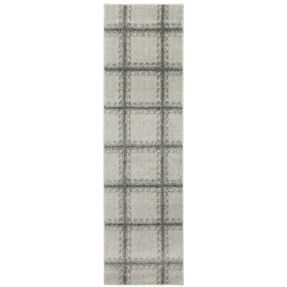 Alton 092E9 Grey/ Teal Indoor Area Rug - 2'3