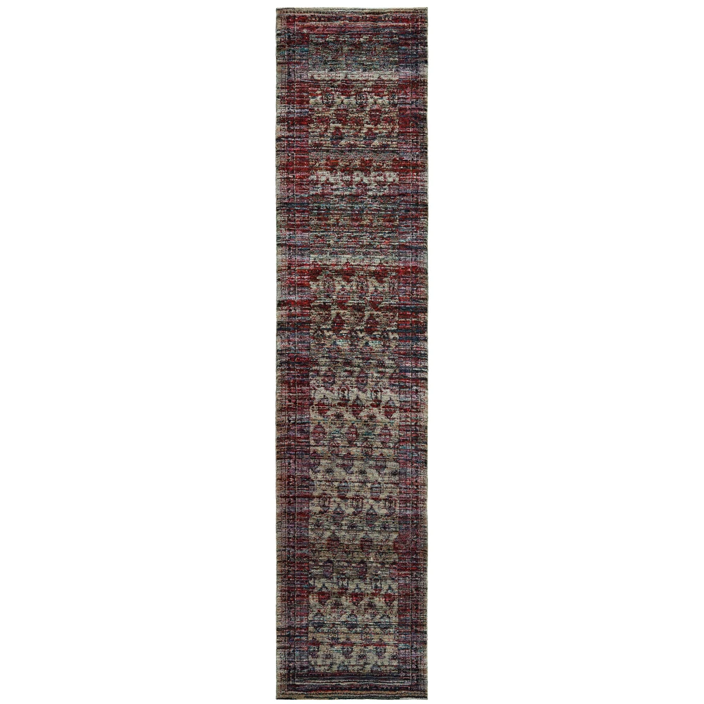 Andorra 7122D Multi/ Red Indoor Area Rug - 2'6