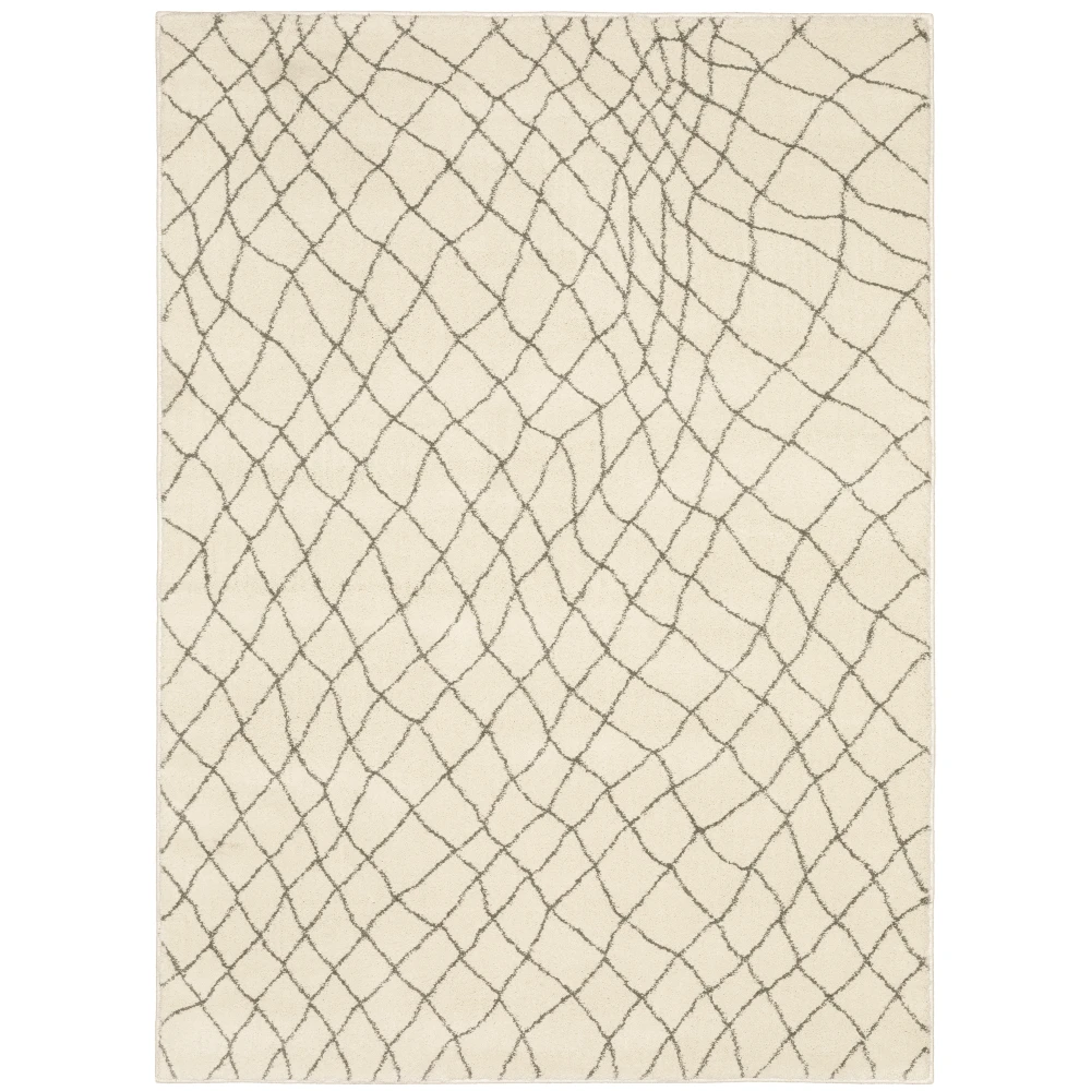 Carson 0738B Ivory/ Grey Indoor Area Rug - 9'10
