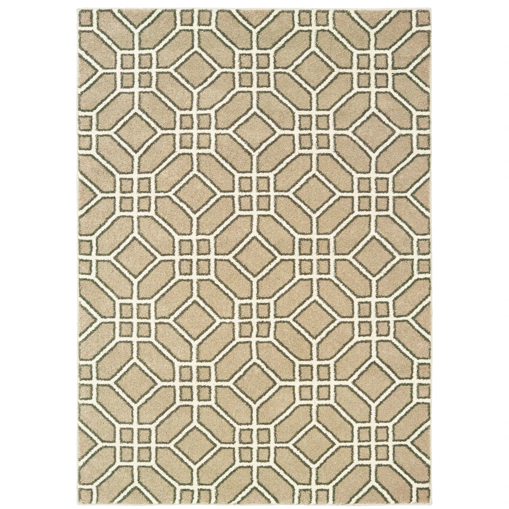 Carson 9669D Sand/ Ivory Indoor Area Rug - 9'10