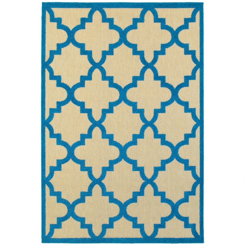 Cayman 660L9 Sand/ Blue Indoor/Outdoor Area Rug - 9'10
