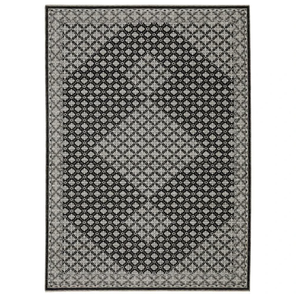 Chamberlain CH04A Black/ Grey Indoor Area Rug - 9'10