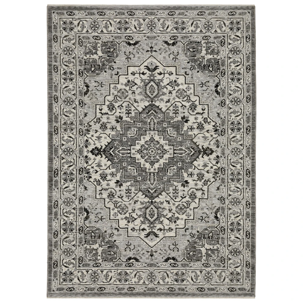 Chamberlain CH10L Grey/ Ivory Indoor Area Rug - 9'10