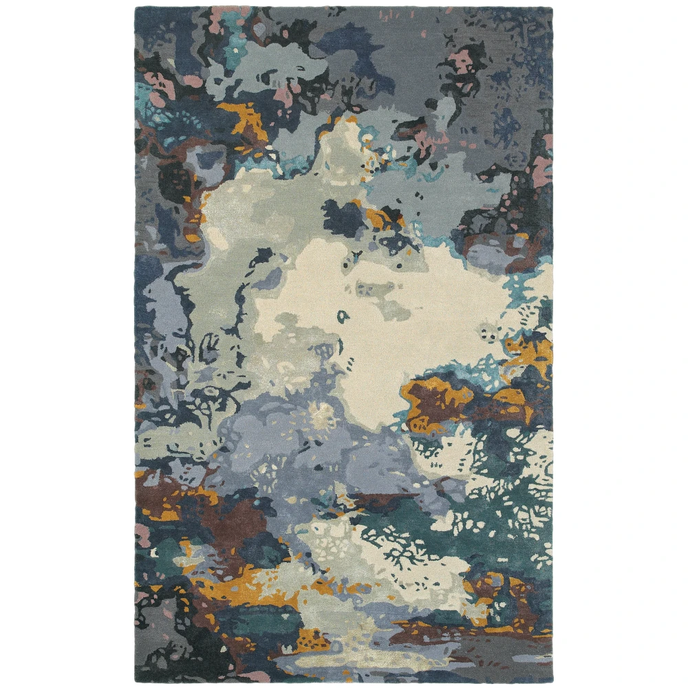 Galaxy 21903 Blue/ Grey Indoor Area Rug - 5' x 8'