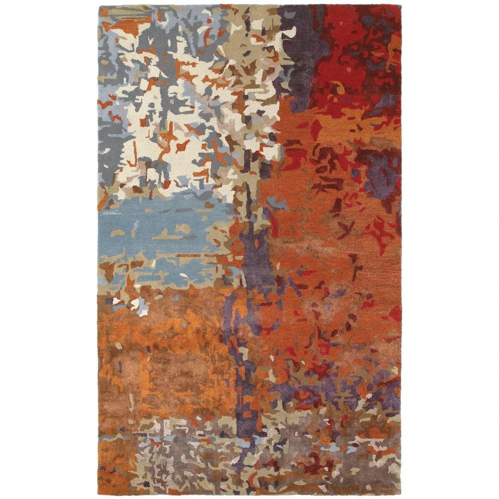 Galaxy 21904 Multi/ Orange Indoor Area Rug - 5' x 8'