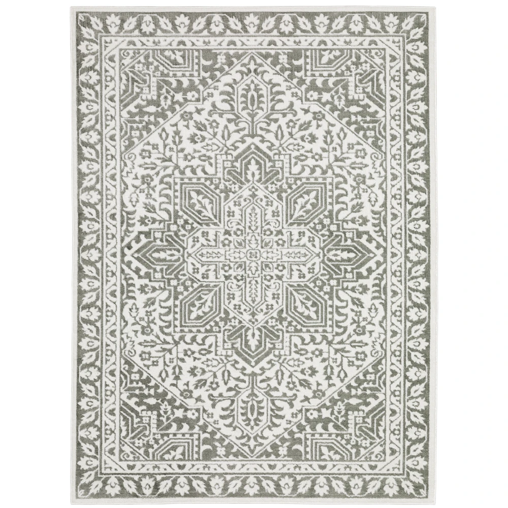 Montecito 1101W Grey/ White Indoor Area Rug - 5'3