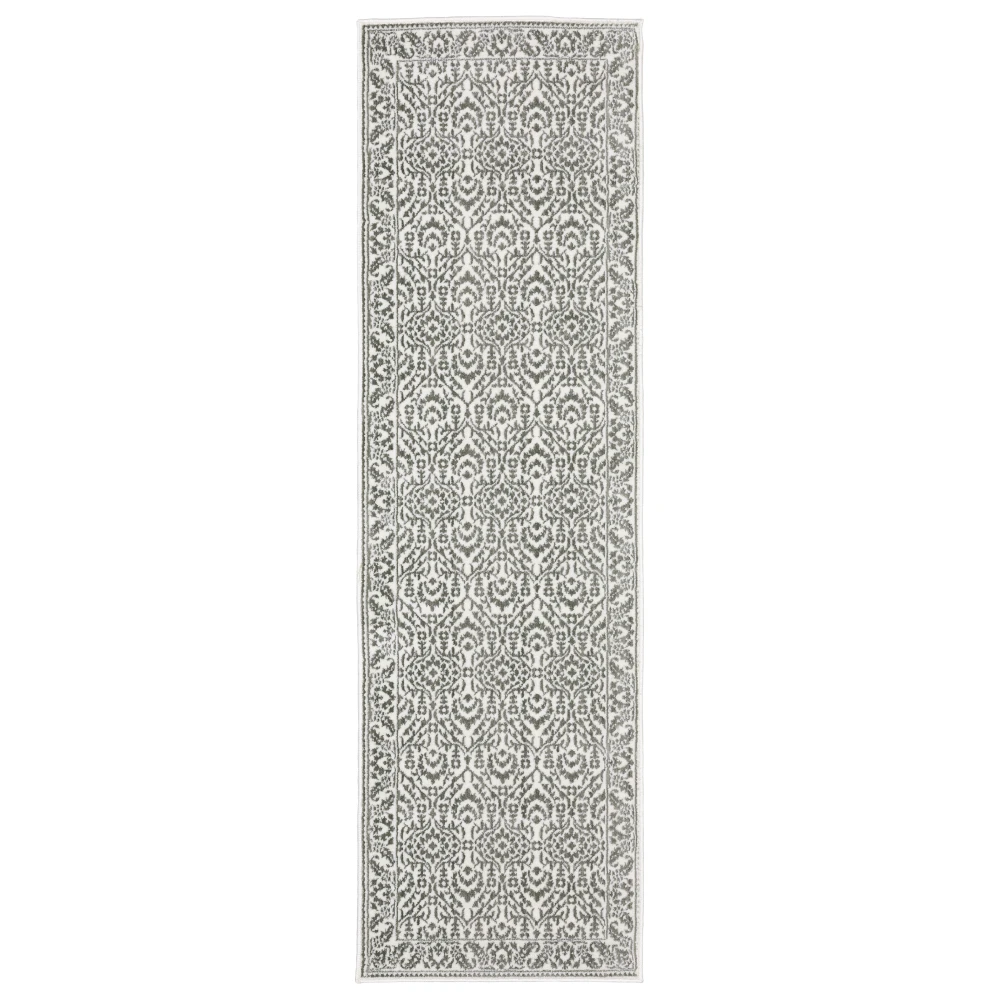 Montecito 2062H Grey/ White Indoor Area Rug - 2'3