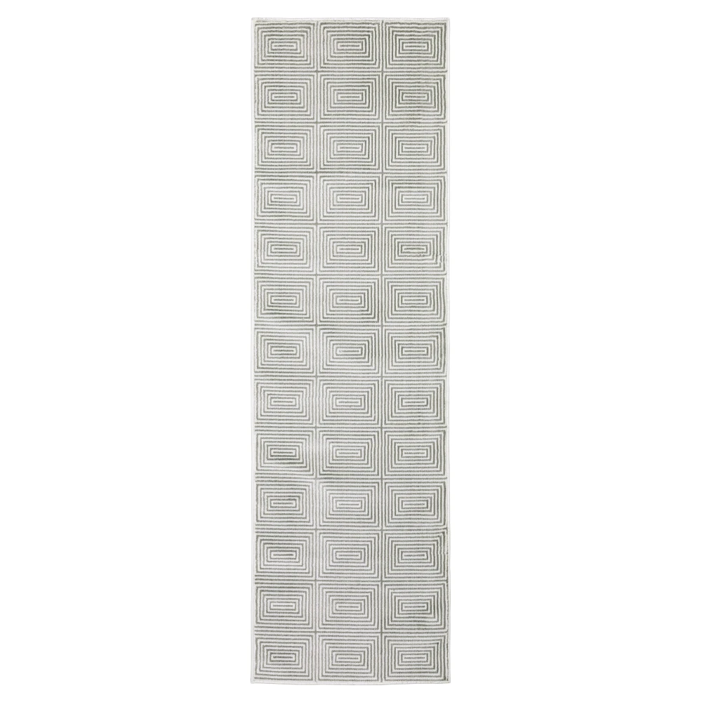 Montecito 8111W Grey/ White Indoor Area Rug - 2'3