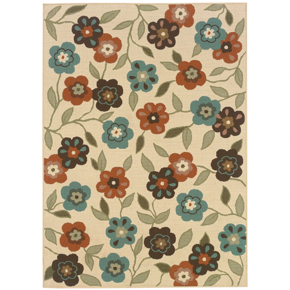 Montego 2267Y Ivory/ Brown Indoor/Outdoor Area Rug - 6'7