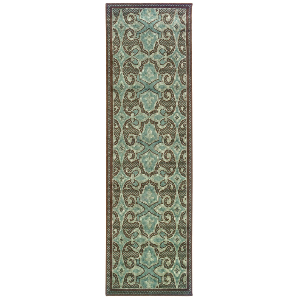 Montego 2335L Blue/ Brown Indoor/Outdoor Area Rug - 2'3