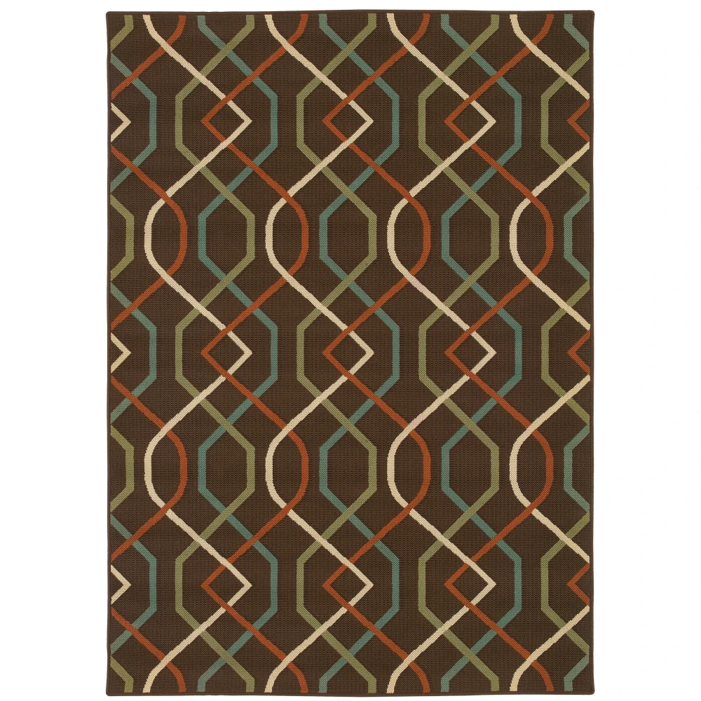 Montego 896N6 Brown/ Ivory Indoor/Outdoor Area Rug - 5'3