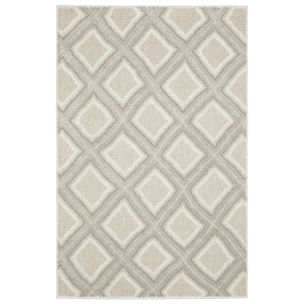 Tangier TAN04 Grey/ Beige Indoor Area Rug - 9'10