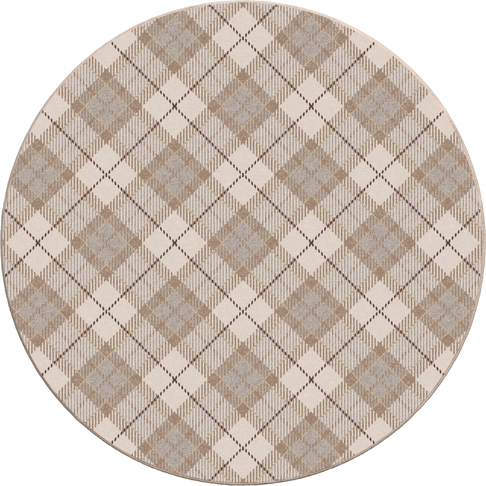 Christmas Plaid Ivory Snow 5'4