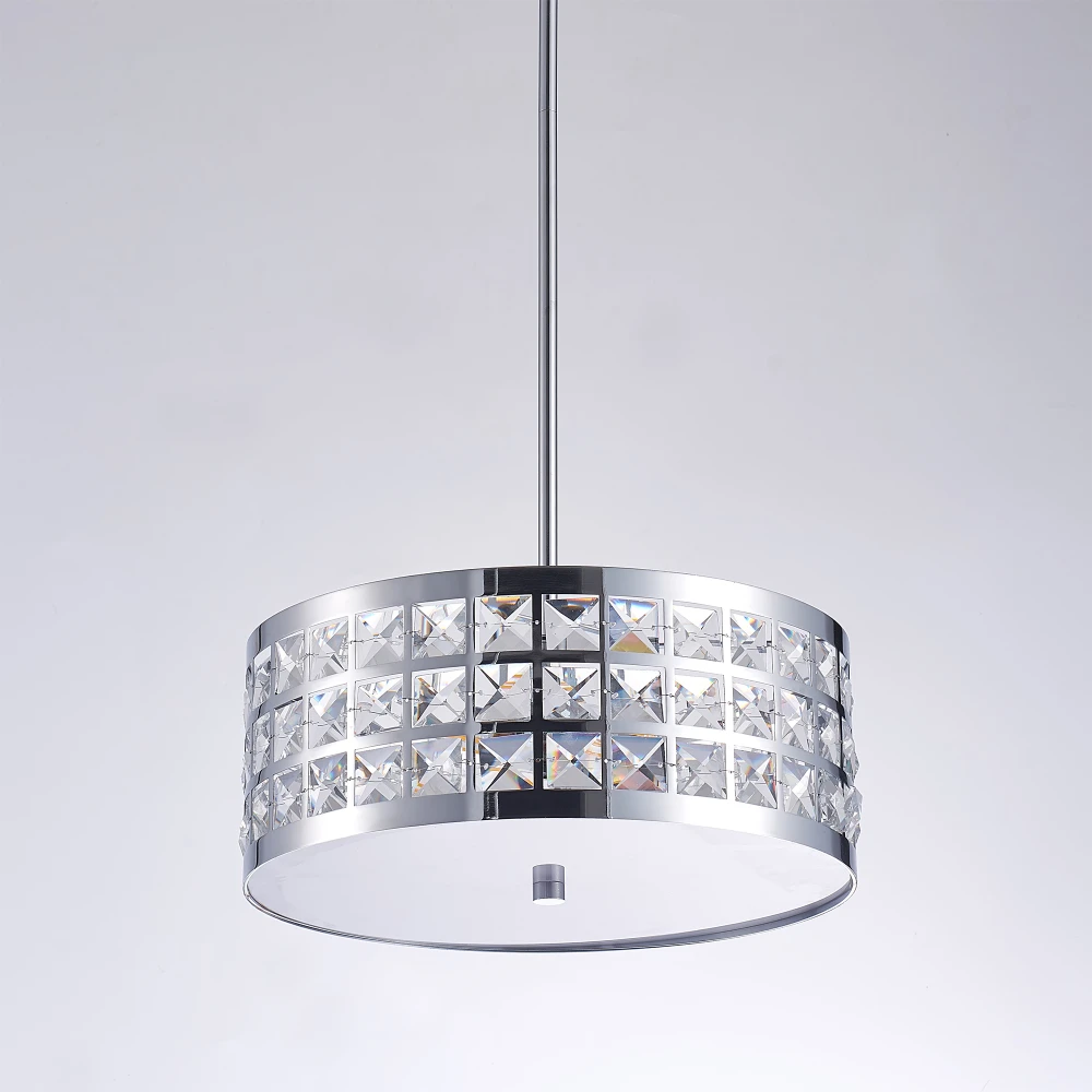 Pasargad Home Hermoza Polished Chrome Geometric Design Pendant