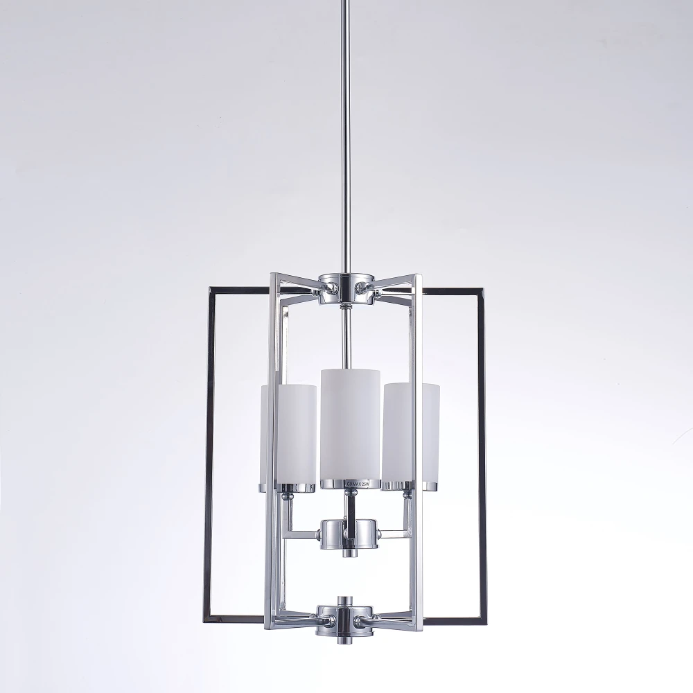 Pasargad Home Riva Frosted Glass & Polished Chrome Chandelier