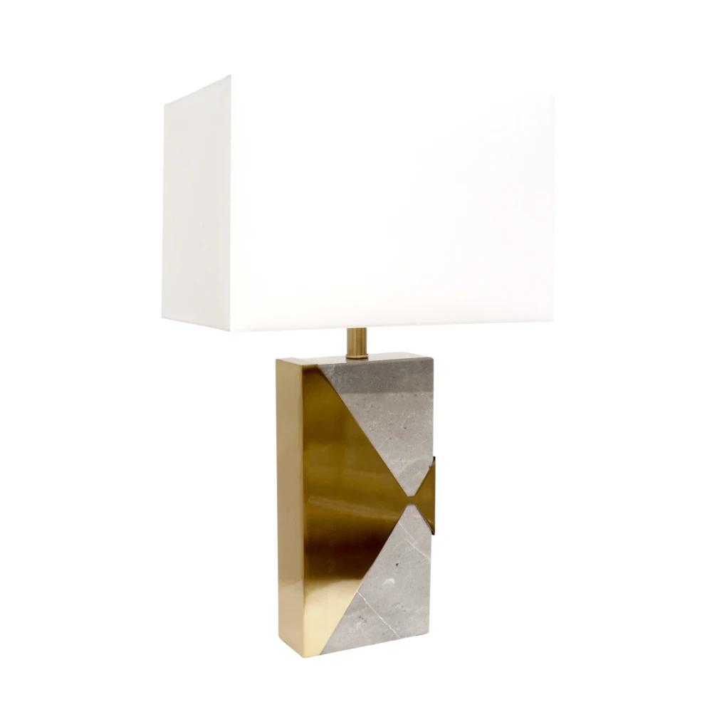 Pasargad Home Triumph Gold Accented Marble Base Table Lamp