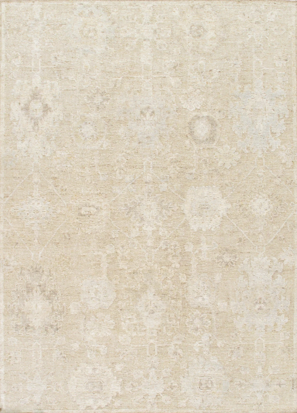 Pasargad Home Oushak Hand-Knotted Tan Wool Area Rug- 9'10'' X 13'10''