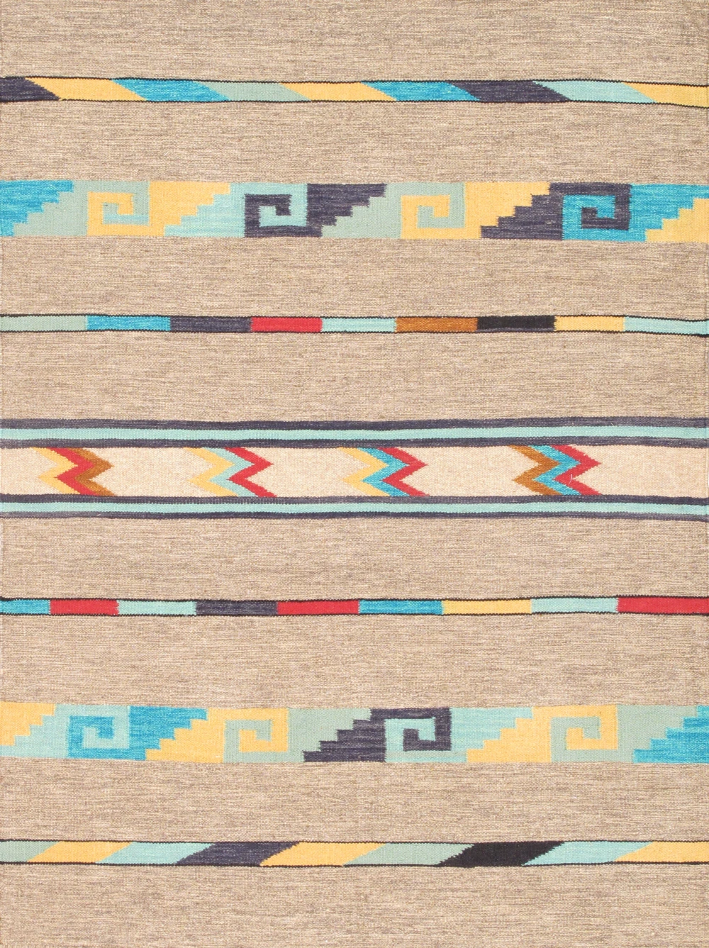 Pasargad Home Tuscany Hand-Woven Reversible Wool Area Rug- 4' 2'' X  5'11''