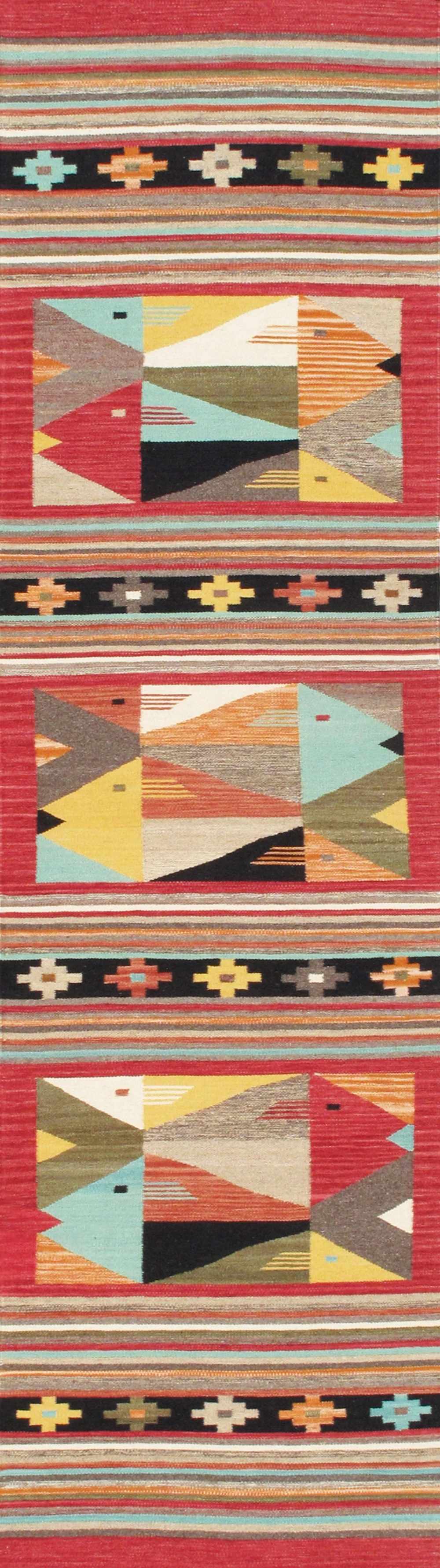 Pasargad Home Tuscany Hand-Woven Reversible Wool Area Rug- 2' 6'' X  9'11''