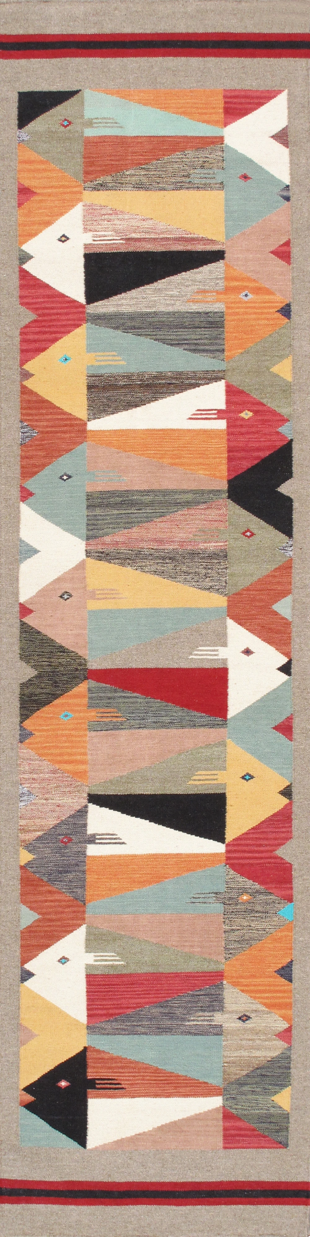 Pasargad Home Tuscany Hand-Woven Reversible Wool Area Rug- 2' 8'' X 11' 9''