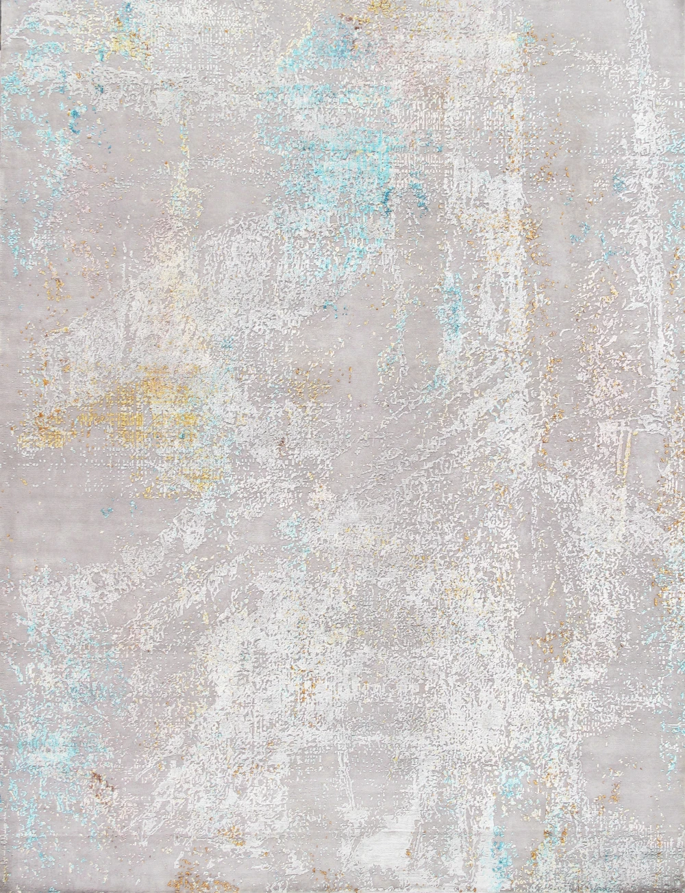Pasargad Home Modern Hand-Knotted Beige Area Rug- 9' 3'' X 12' 1''