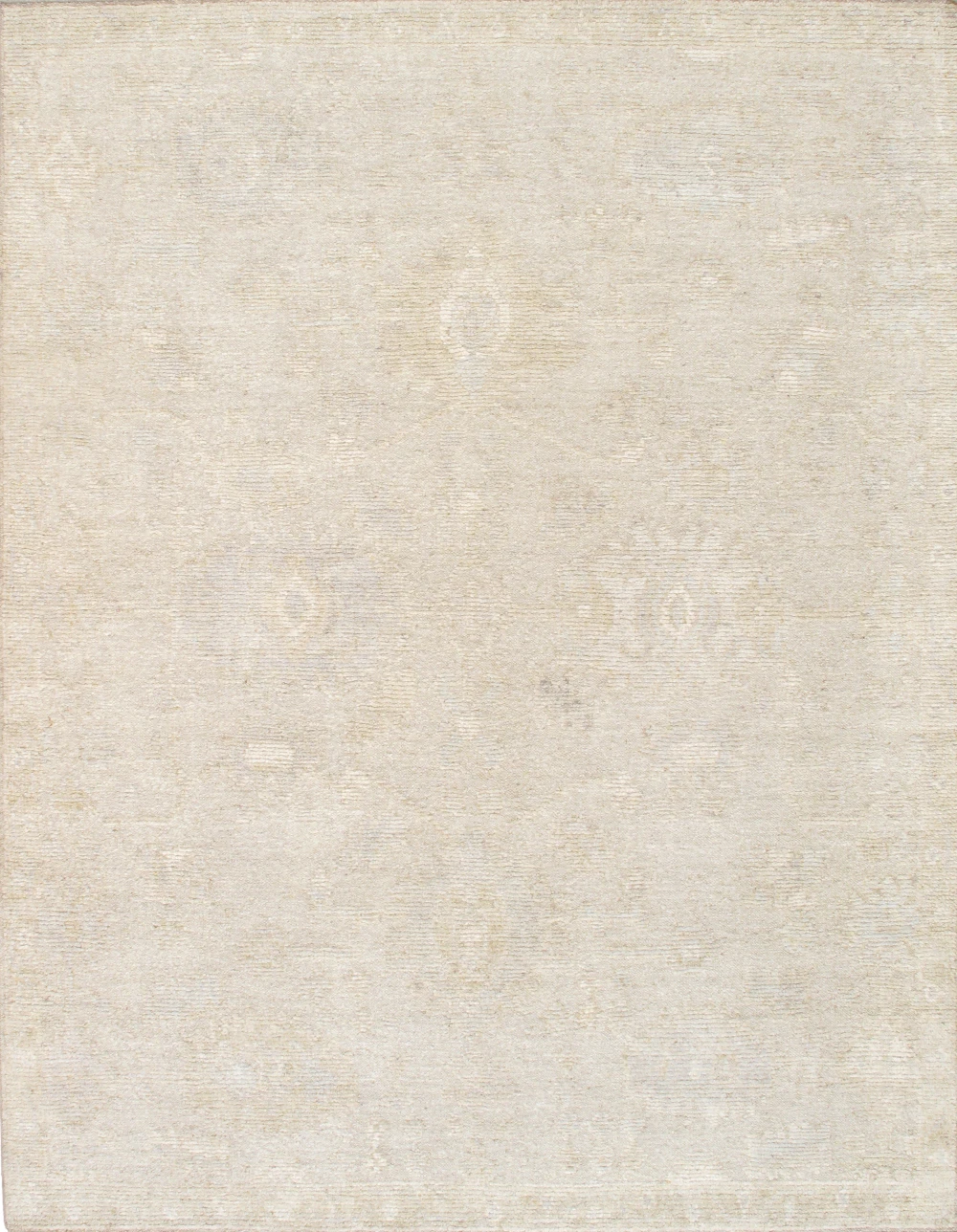 Pasargad Home Oushak Hand-Knotted Beige Wool Area Rug- 9' 3'' X 12' 3''