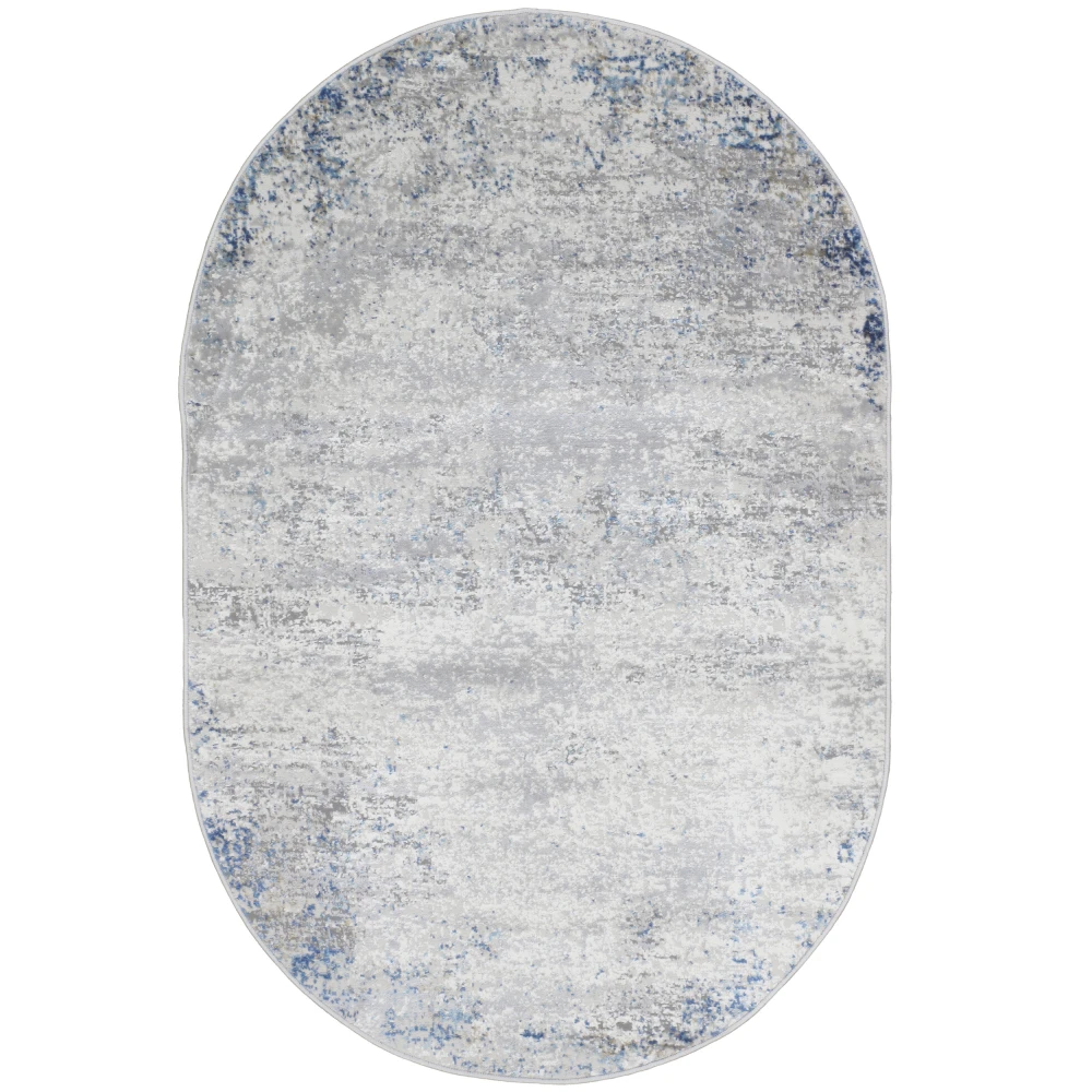 Pasargad Home Turkish Stella Design L. Grey/Beige Area Rug- 3' 0'' X  5' 0'' Oval