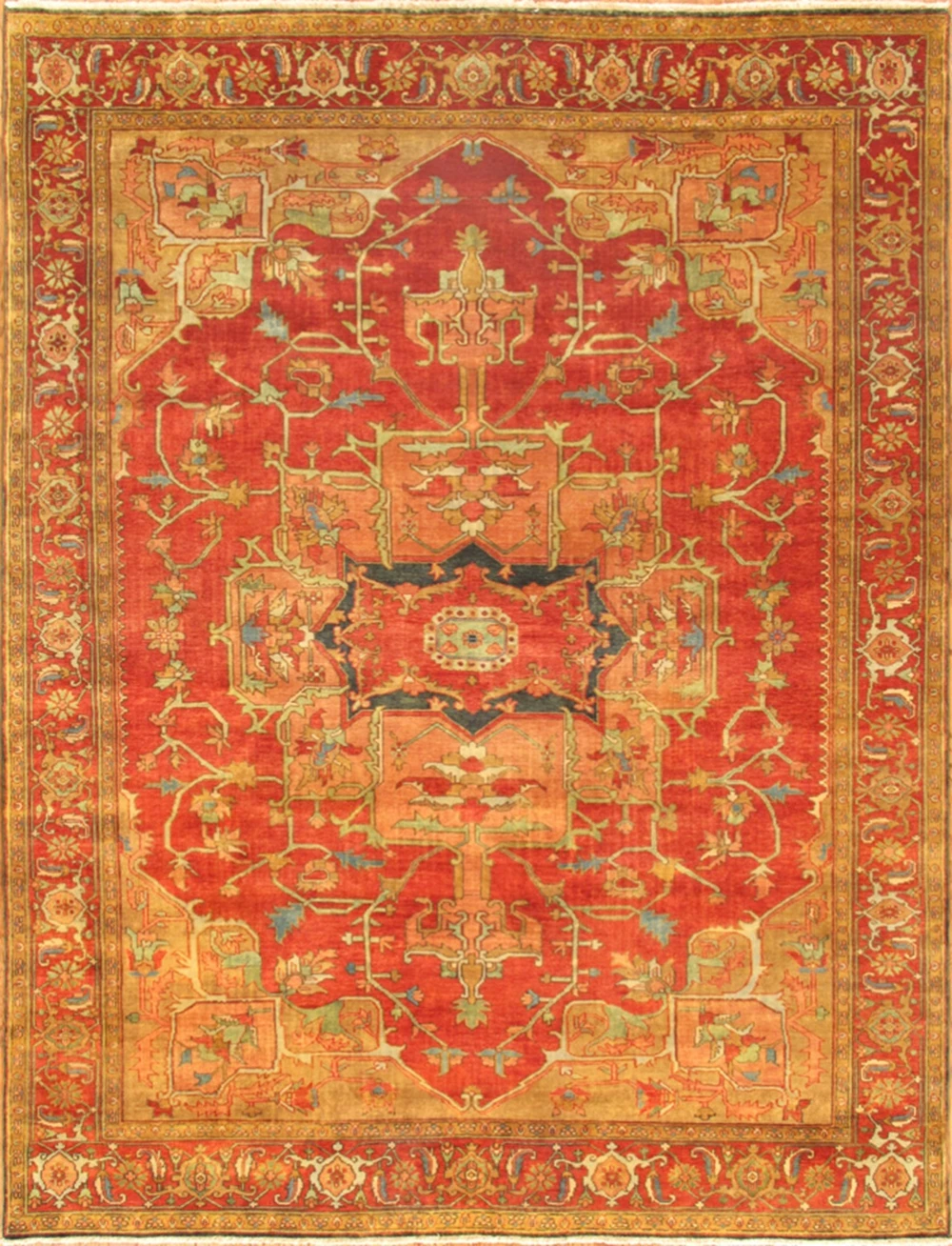 Pasargad Home Serapi Hand-Knotted Rust Wool Area Rug- 5'10'' X 9' 0''