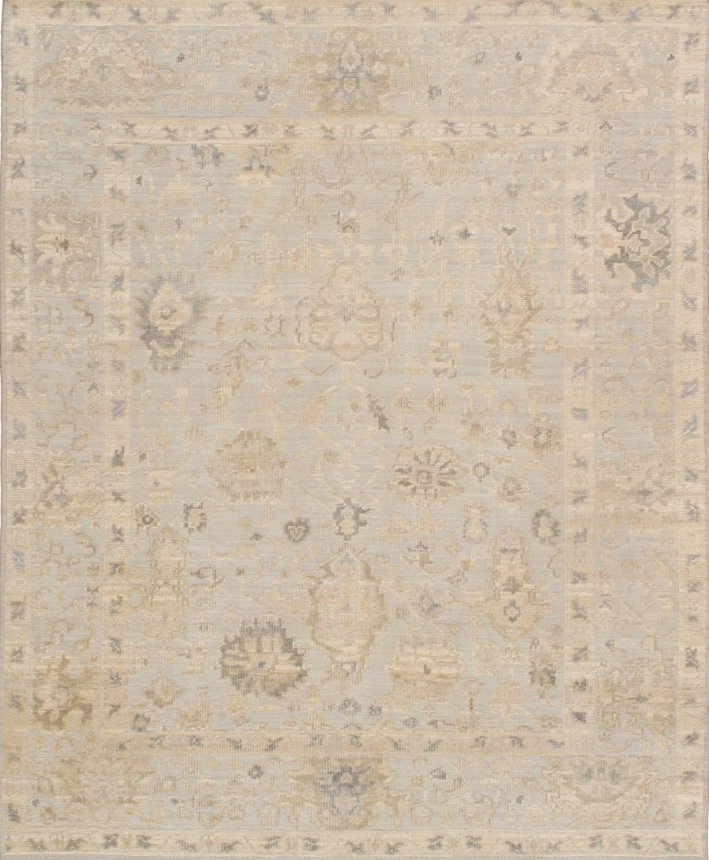 Pasargad Home Oushak Hand-Knotted Beige/Green Wool Area Rug- 8' 0'' X 9'10''