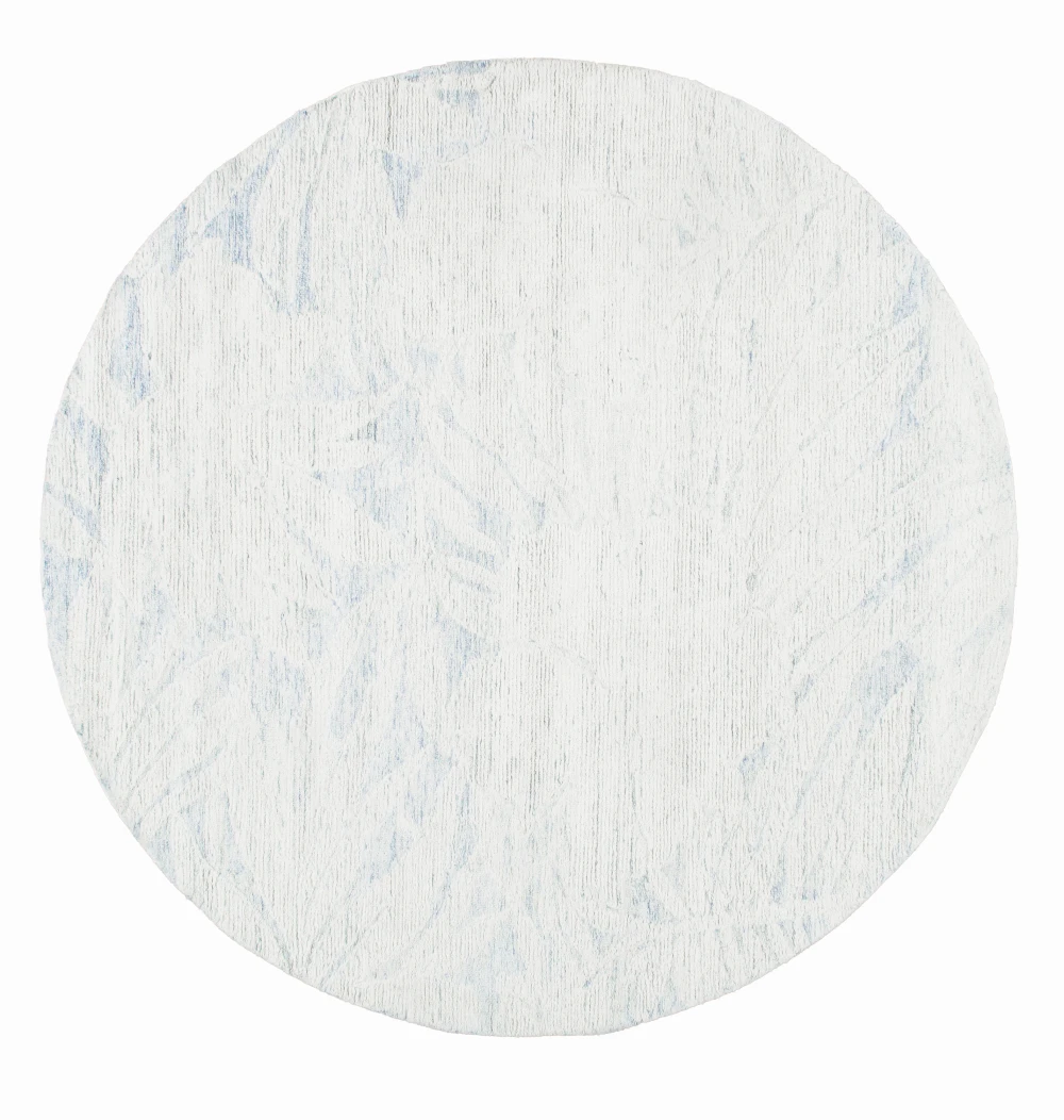 Pasargad Home Harmony Hand-Tufted Ivory/Blue Area Rug- 6' 0'' X 6' 0''
