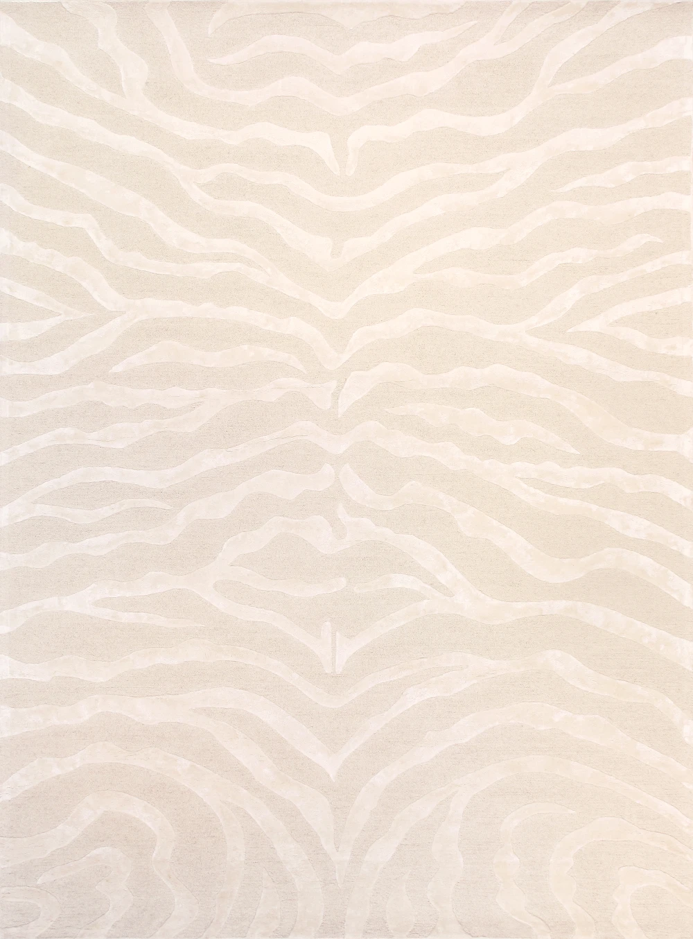 Pasargad Home Edgy Hand-Tufted Cream/Ivory Transitional Area Rug- 6' 0'' X 9' 0''