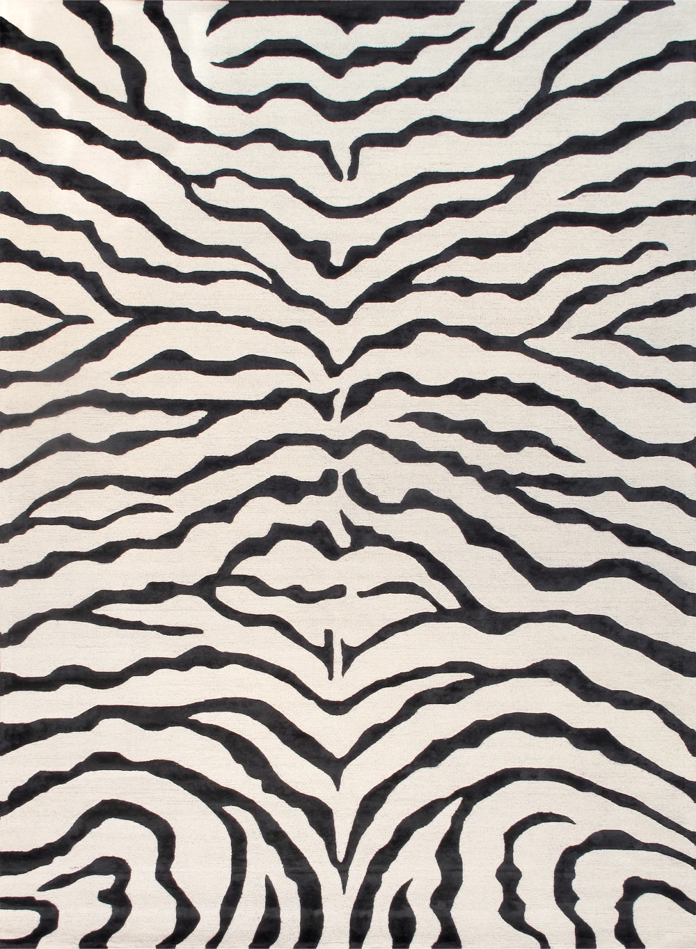 Pasargad Home Edgy Hand-Tufted Ivory/Black Transitional Area Rug- 7' 9'' X 9' 9''