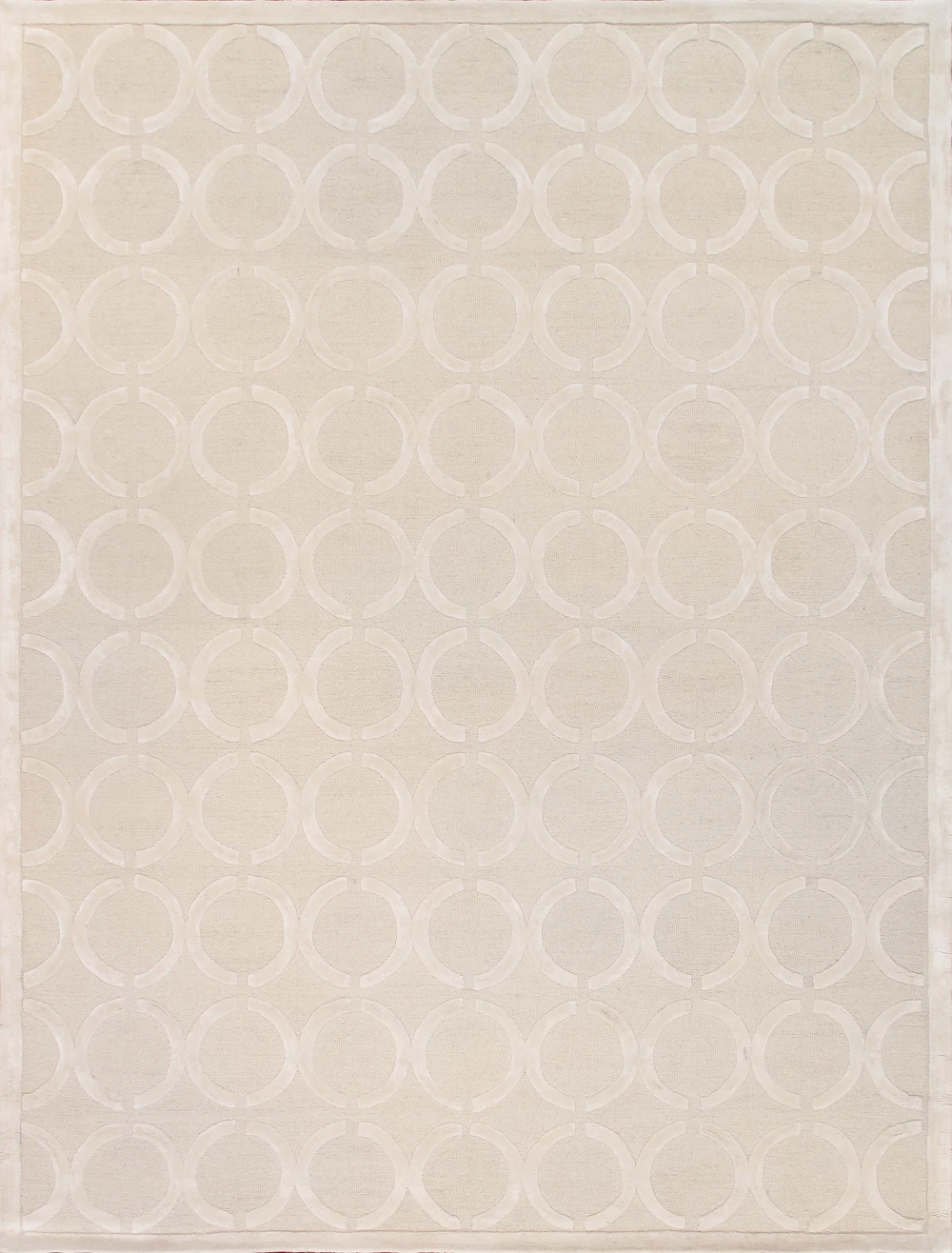 Pasargad Home Edgy Hand-Tufted Ivory Transitional Area Rug- 8' 9'' X 11' 9''