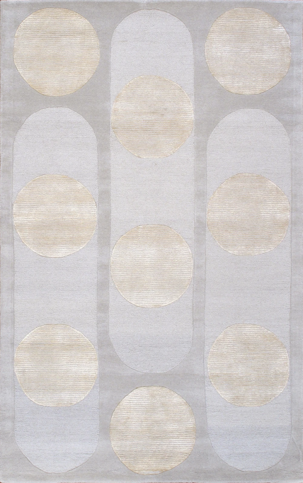 Pasargad Home Edgy Hand-Tufted Grey/Beige Transitional Area Rug- 7' 9'' X 9' 9''